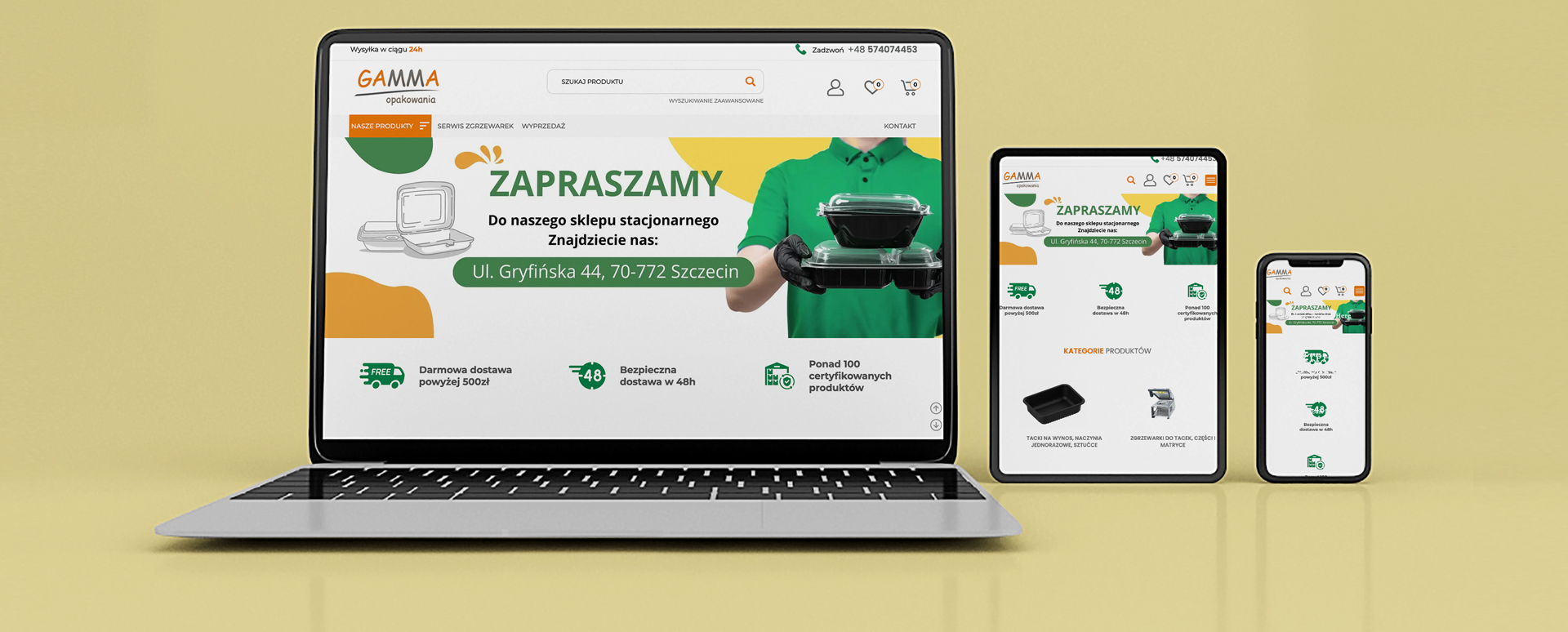 Gamma packaging - online store for gastronomy