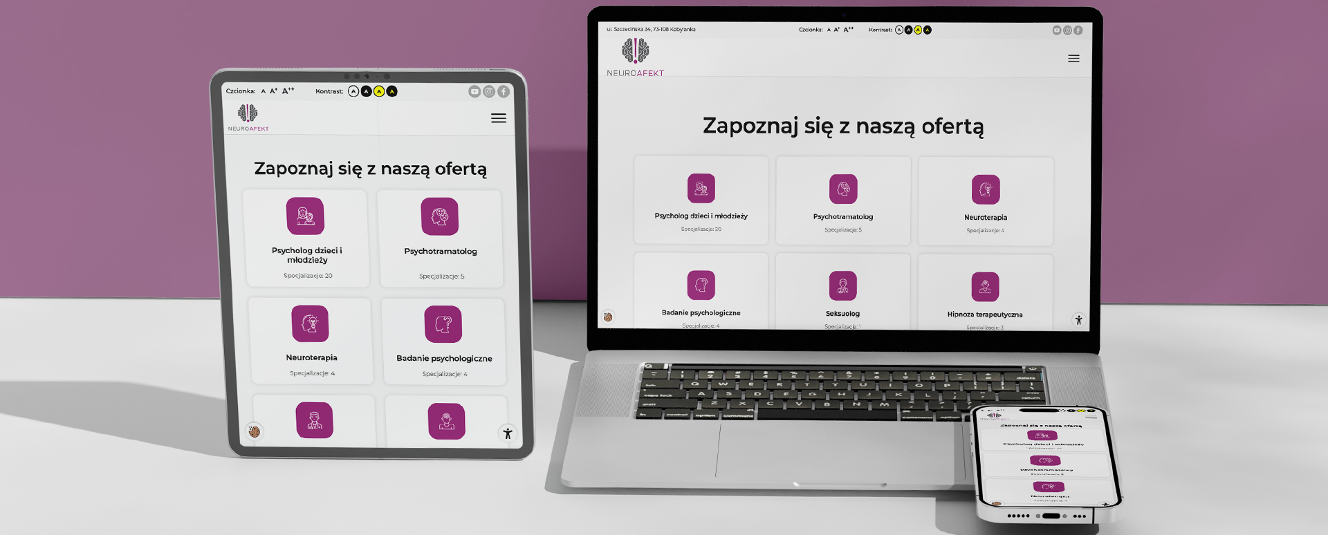 NeuroAfekt - Psychological Therapy Center - clear website